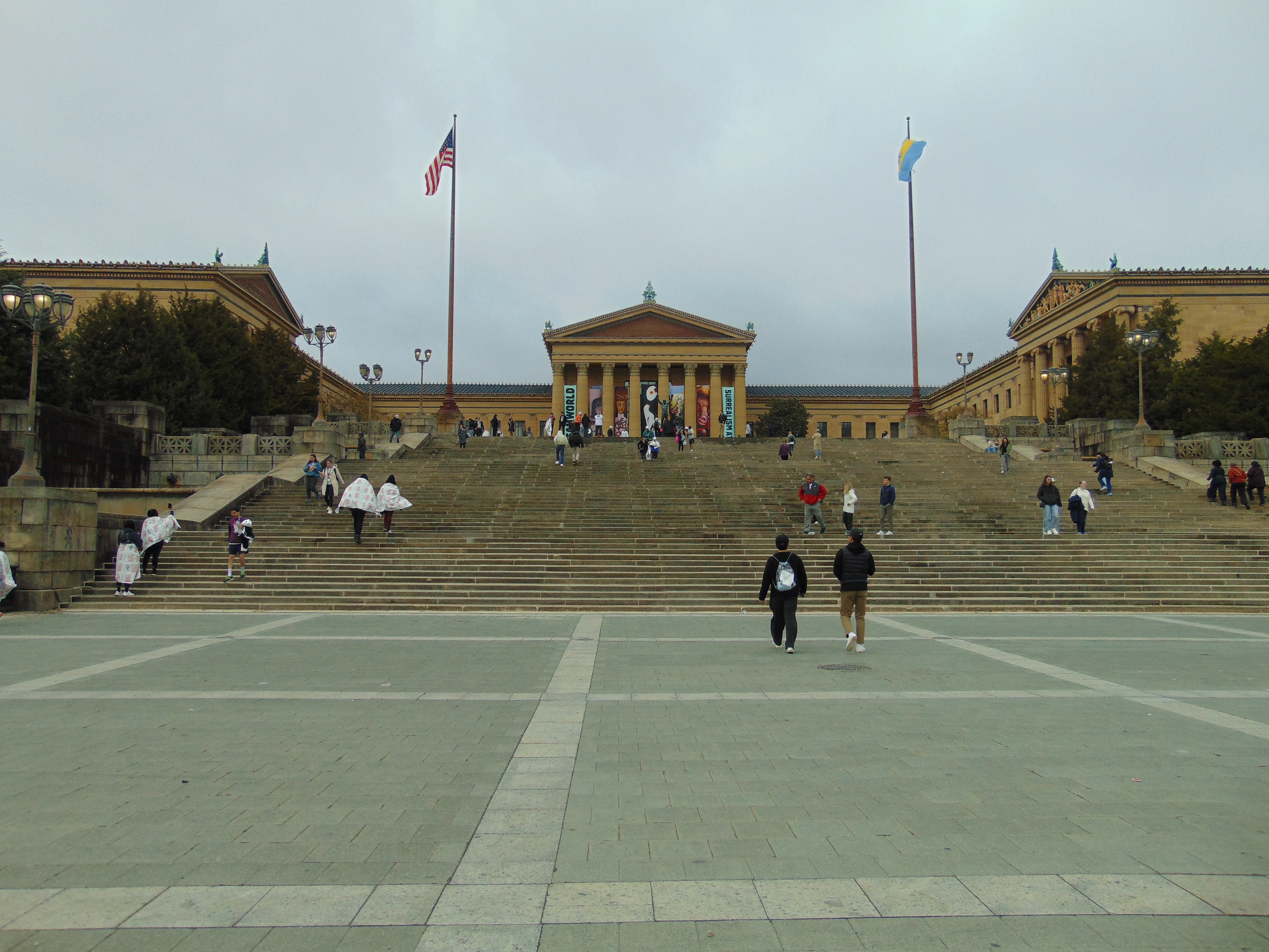 Grand staircase leading to the Philadelphia Museum of Art.