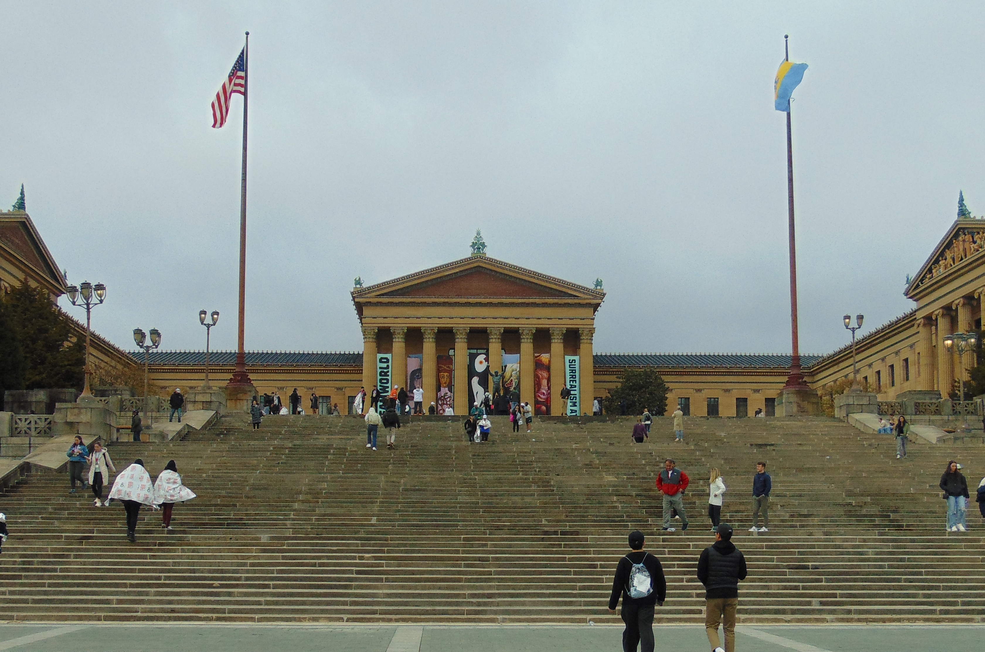 Front view of the Philadelphia Art Museum.