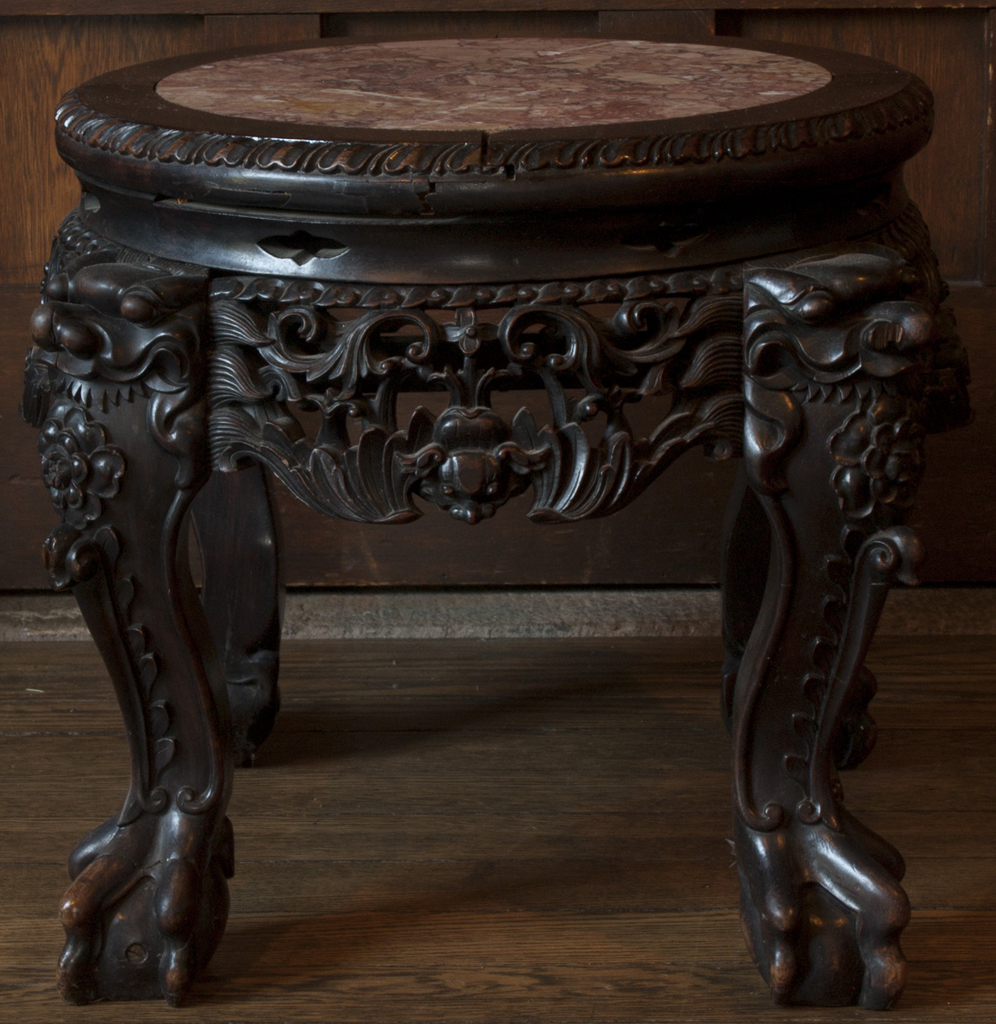 Teakwood plant stand from A. A. Vantine that Thomas used to decorate the Deanery